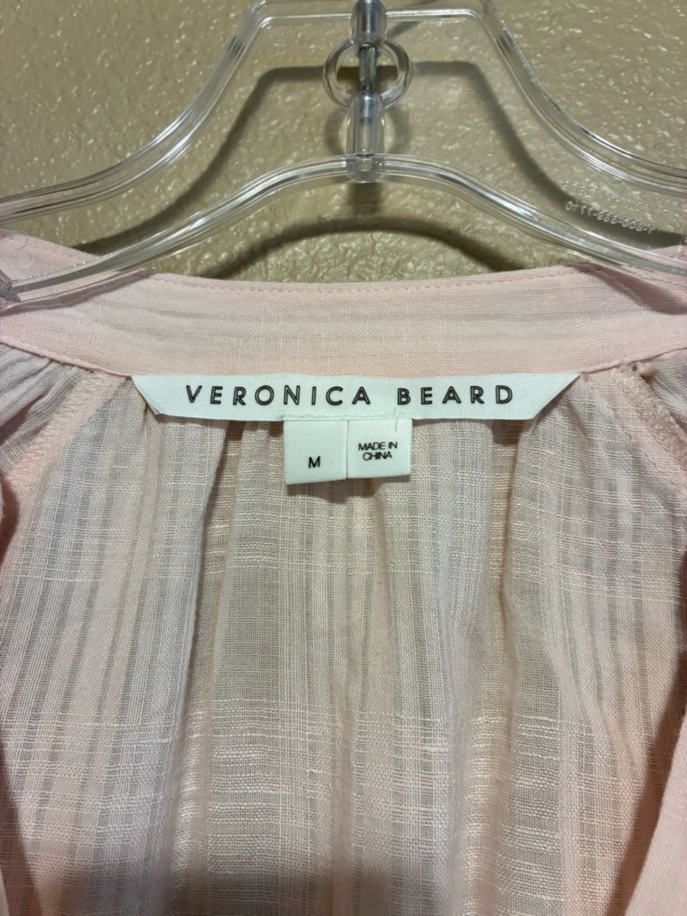 Veronica Beard Blush Pink V-Neck Tiered Midi Dress - Picture 2 of 9